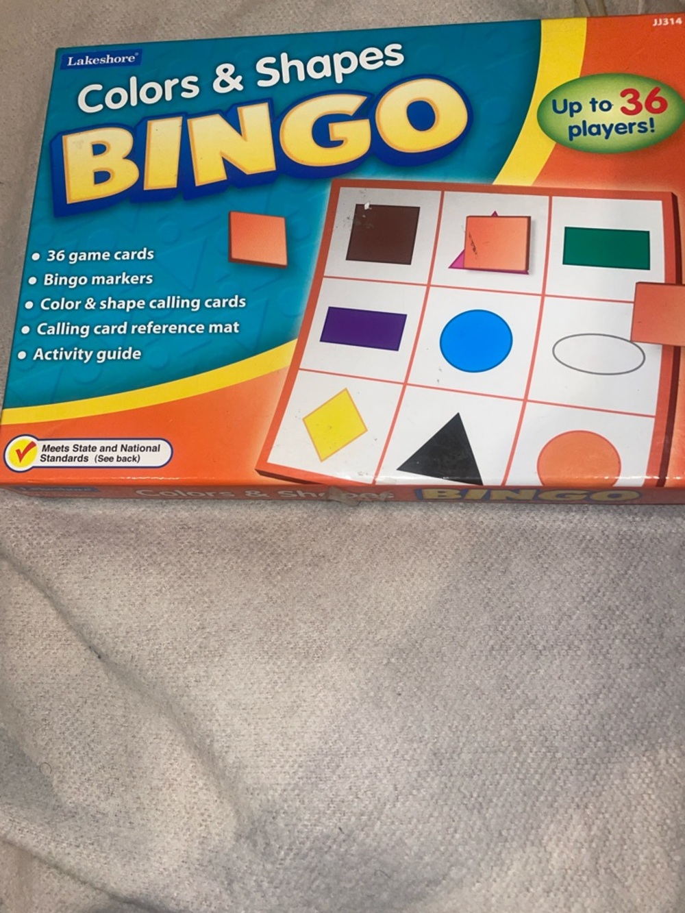 Lakeshore Colors & Shapes Bingo - Educational Kids Game (Blue, Yellow, Orange)